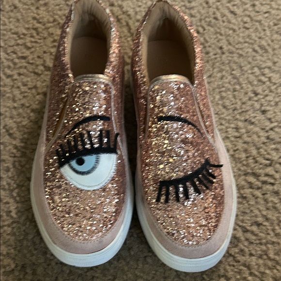 Chic Glitter Eye Loafers - Rose Gold - Picture 1 of 1